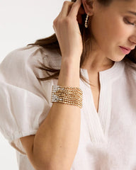 Chico's | Multi-Strand Beaded Stretch Bracelet/ Mixed Metals
