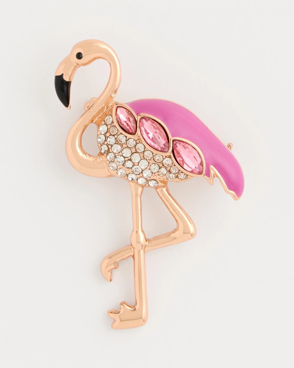 Chico's | Faux Pink Diamond Flamingo Brooch/ Pink