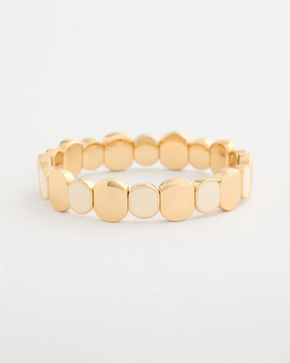 Chico's | White Resin Glam Stretch Bracelet/ White