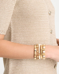 Chico's | White Resin Glam Stretch Bracelet/ White