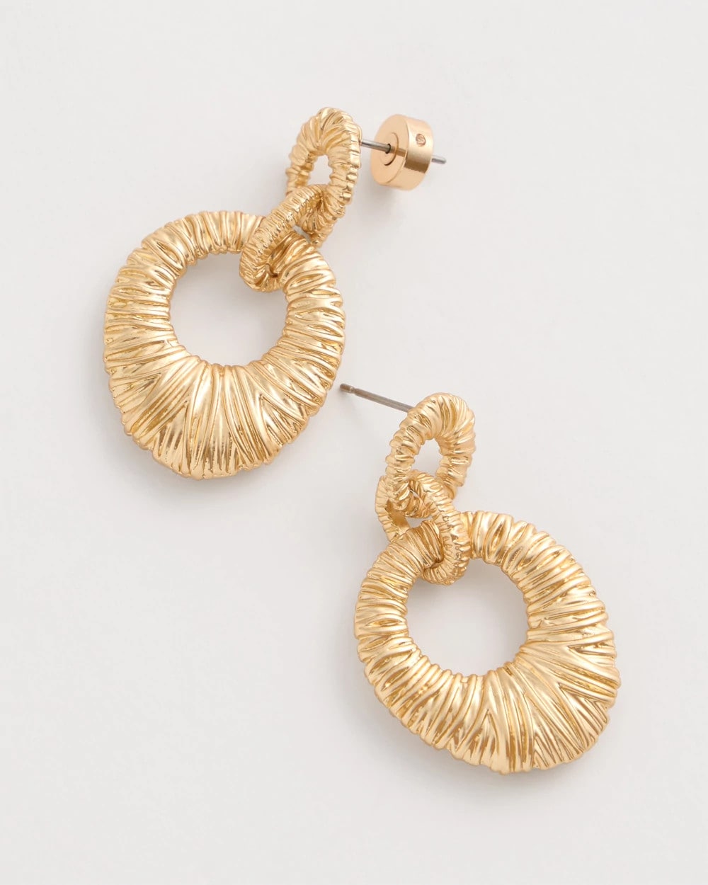 Chico's | Crinkle Goldtone Doorknocker Earrings/ Gold