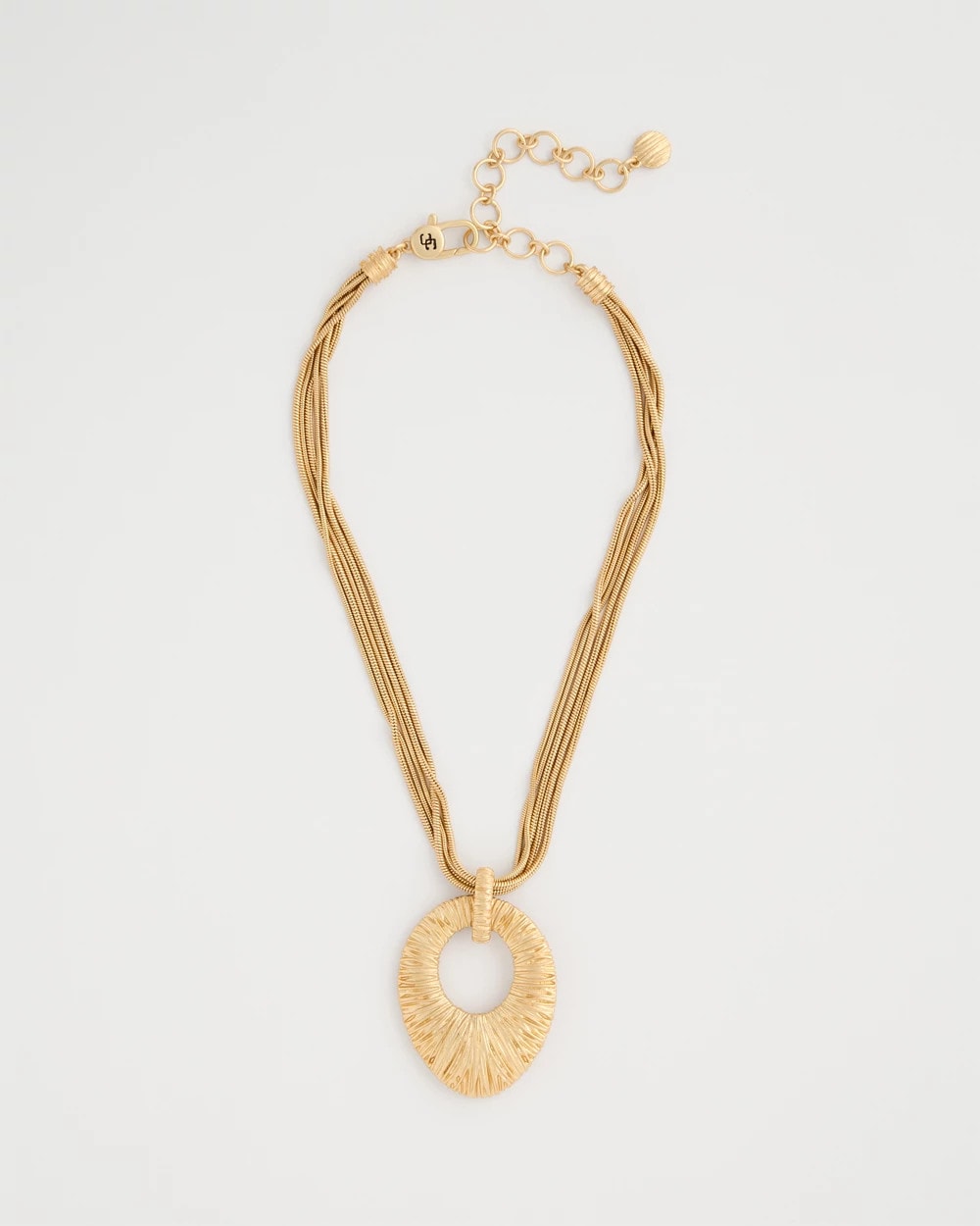 Chico's | Crinkle Goldtone Pendant Necklace/ Gold