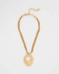 Chico's | Crinkle Goldtone Pendant Necklace/ Gold