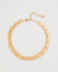 Chico's | Crinkle Goldtone Collar Necklace/ Gold