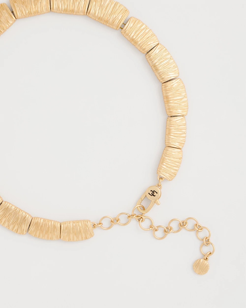 Chico's | Crinkle Goldtone Collar Necklace/ Gold