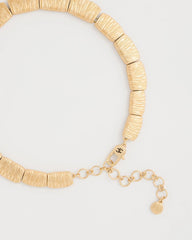 Chico's | Crinkle Goldtone Collar Necklace/ Gold