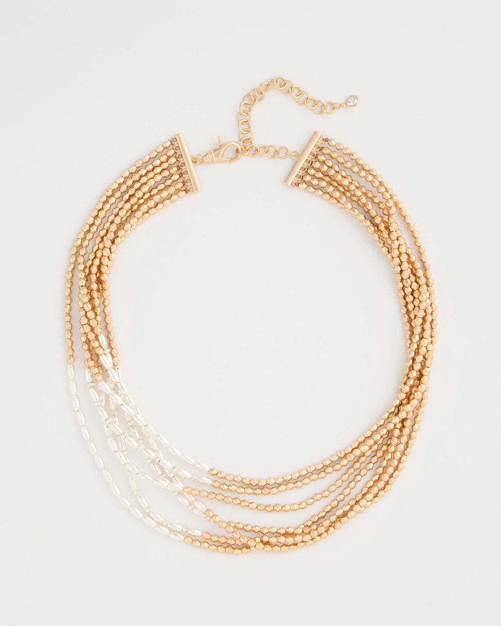 Chico's | Multi-Strand Beaded Short Necklace/ Mixed Metals