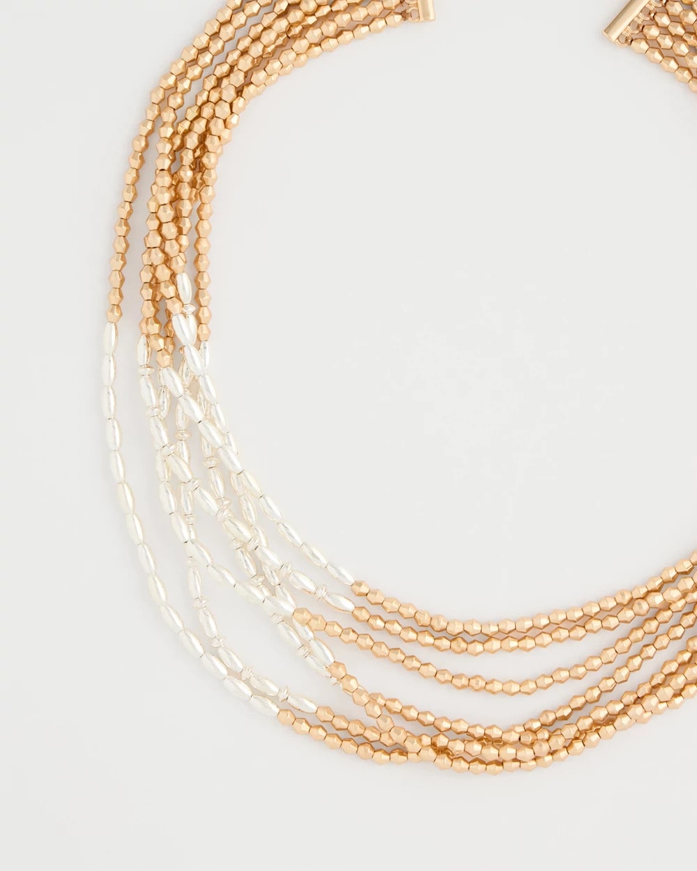 Chico's | Multi-Strand Beaded Short Necklace/ Mixed Metals