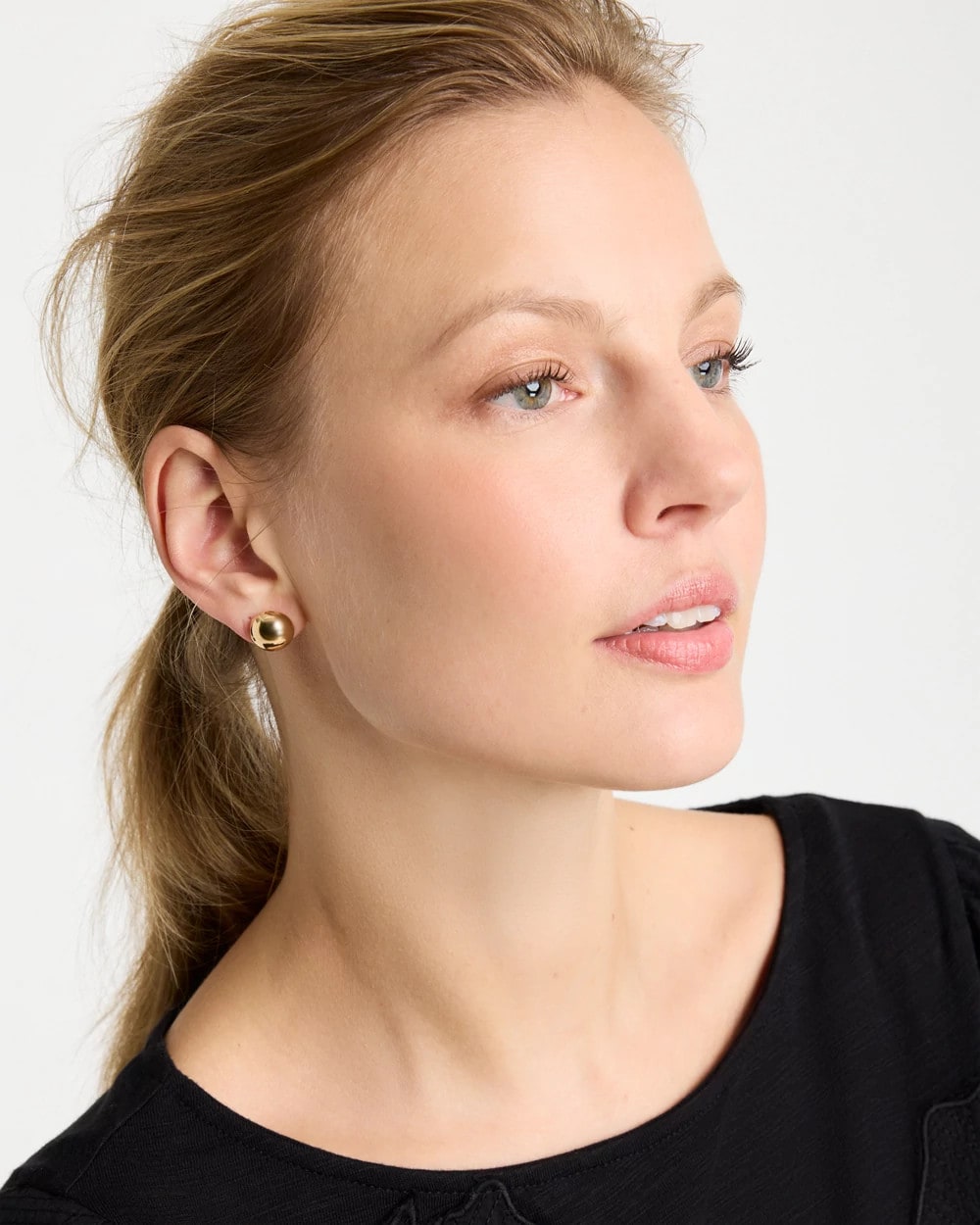 Chico's | Mini Goldtone Sphere Stud Earrings/ Gold