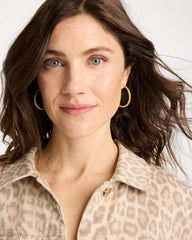 Chico's | Goldtone Textured Hoop Earrings/ Gold