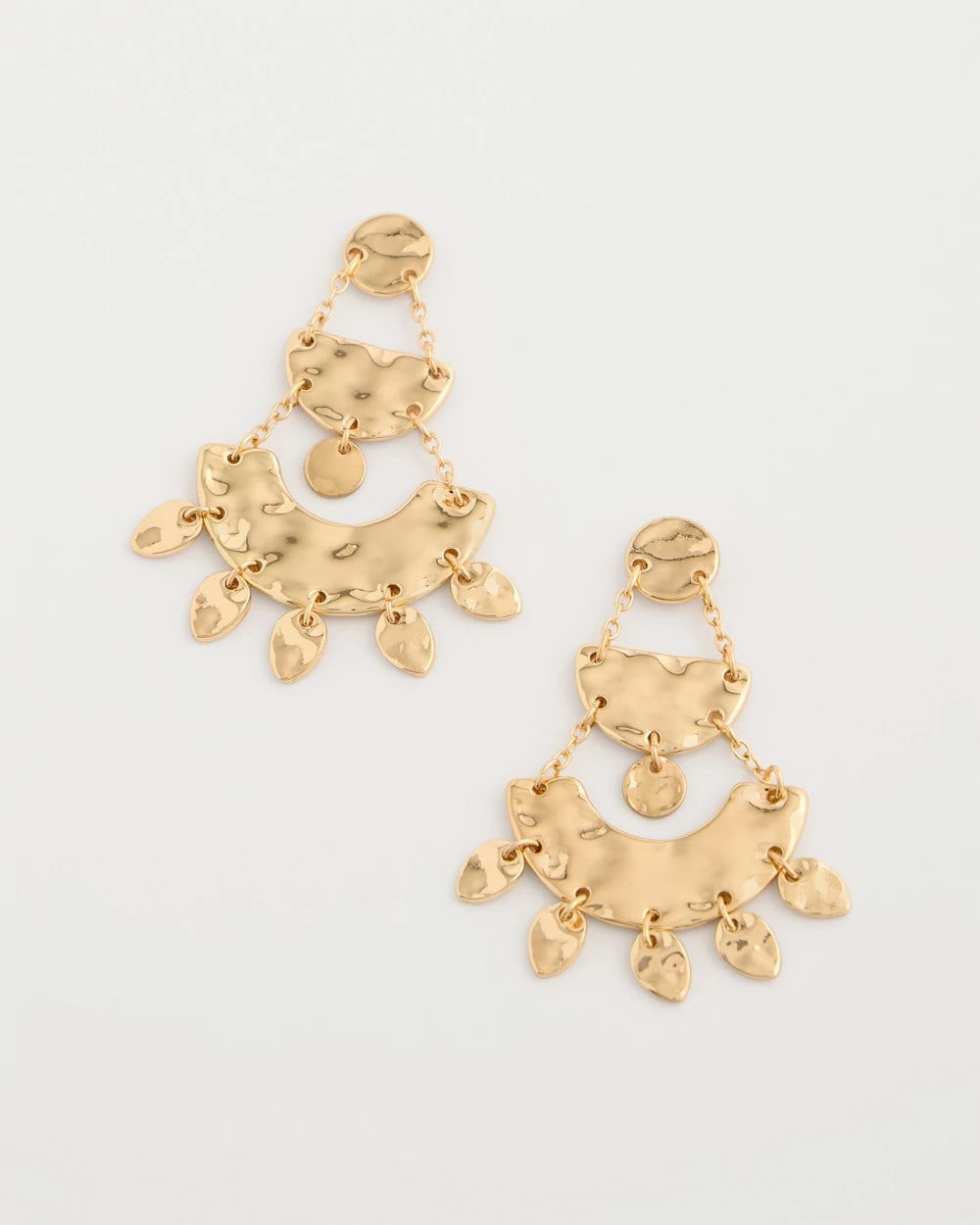 Chico's | Hammered Chandelier Earrings/ Gold
