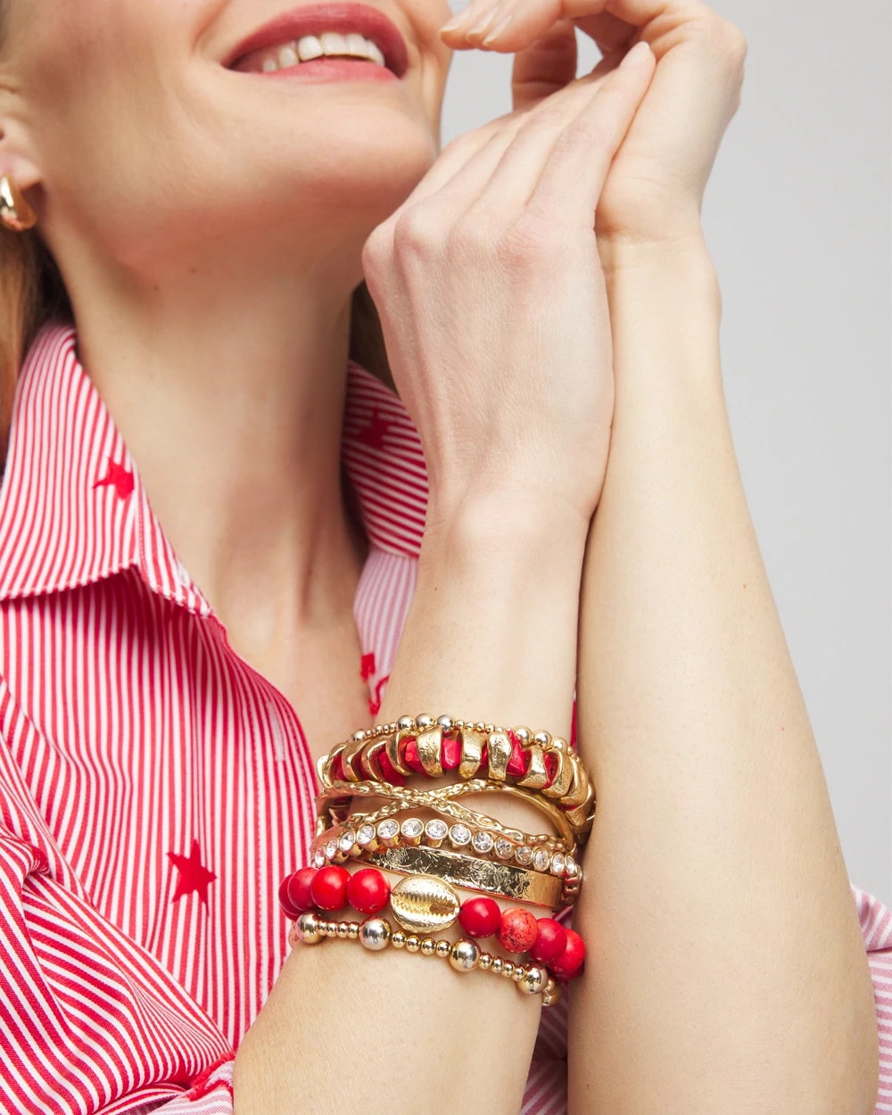Chico's | Goldtone Flexible Cuff Bracelet/ Gold