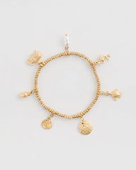 Chico's | Goldtone Stretch Charm Bracelet/ Gold