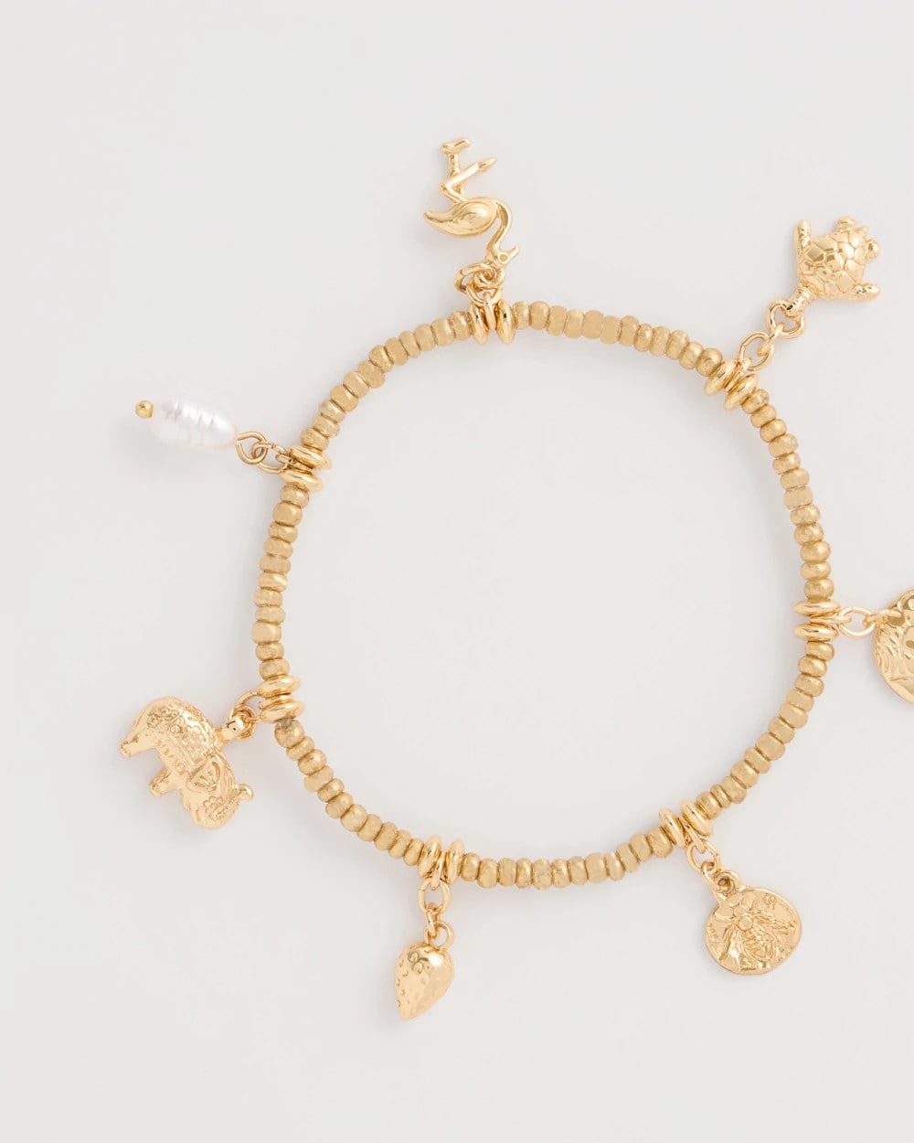 Chico's | Goldtone Stretch Charm Bracelet/ Gold