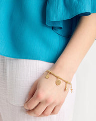 Chico's | Goldtone Stretch Charm Bracelet/ Gold