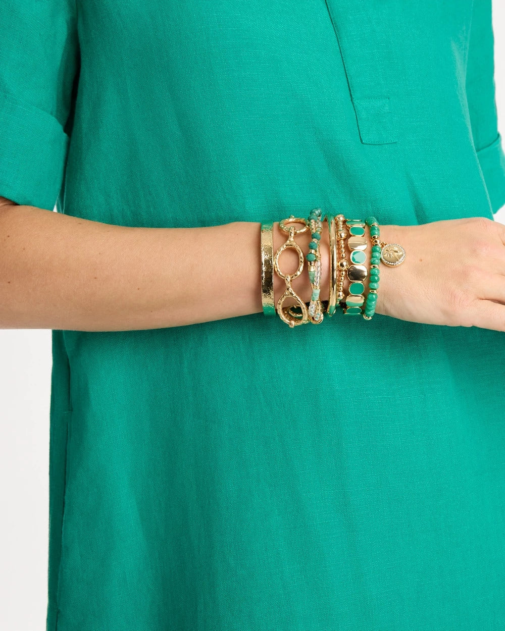 Chico's | Goldtone Open Link Toggle Bracelet/ Gold