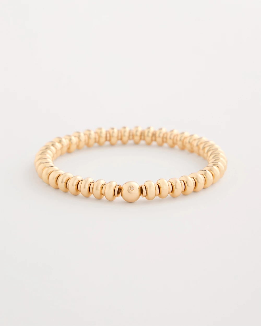 Chico's | Goldtone Rounded Stretch Bracelet/ Gold