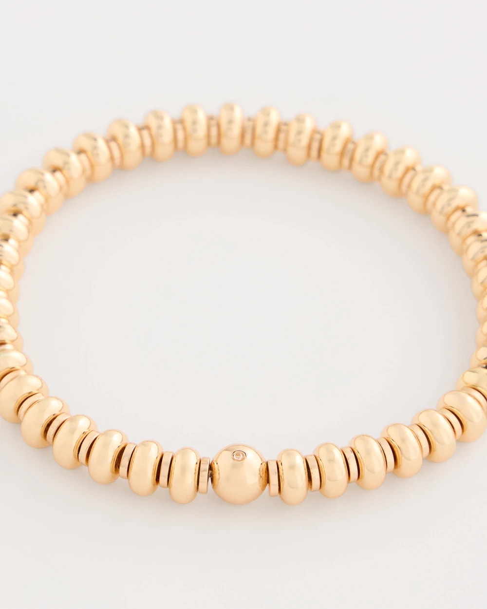 Chico's | Goldtone Rounded Stretch Bracelet/ Gold