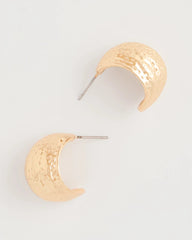 Chico's | Crinkle Goldtone Hoop Earrings/ Gold