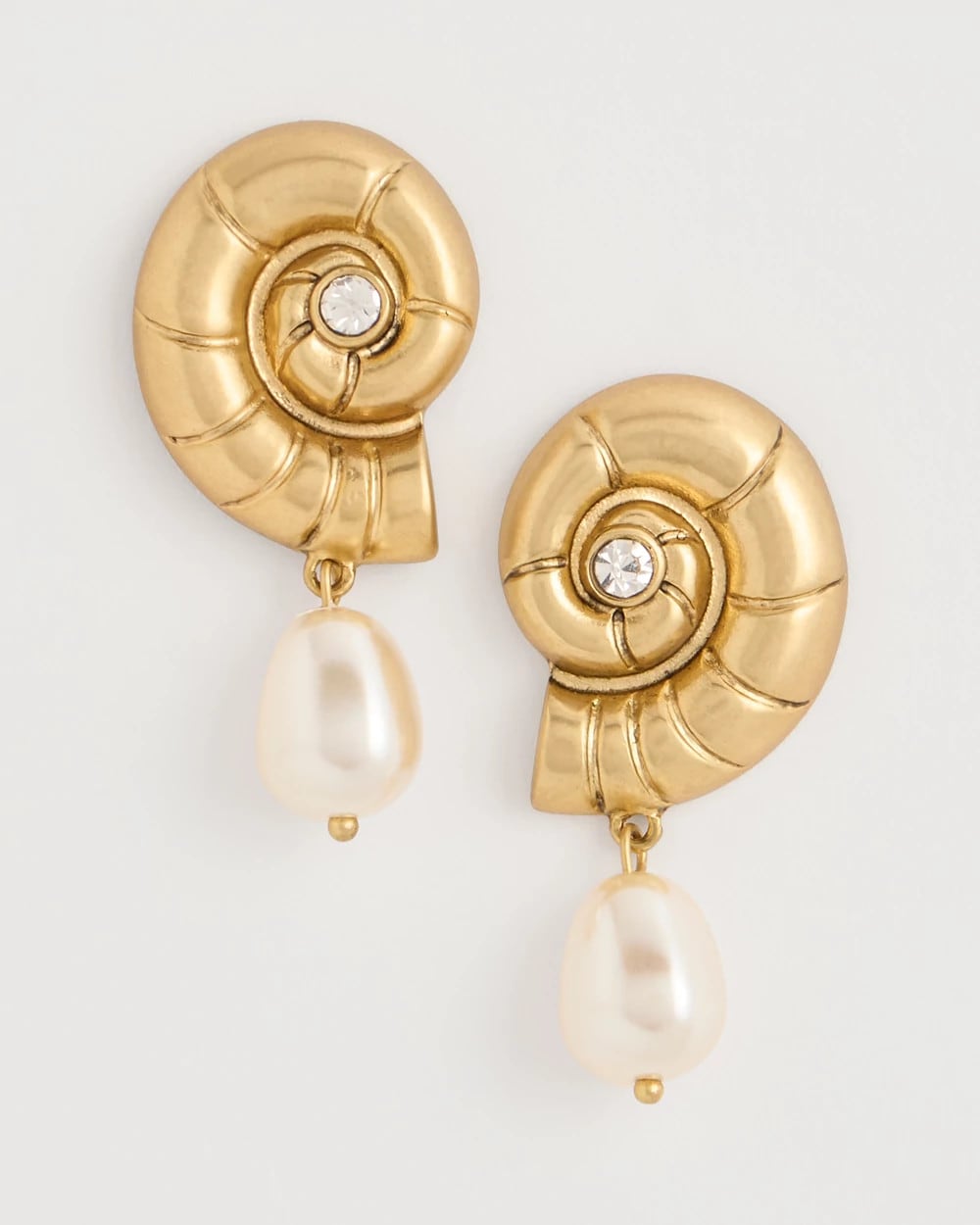 Chico's | Goldtone Spiral Shell Earrings/ Gold