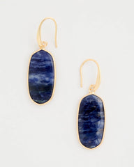 Chico's | Genuine Lapis Lazuli Stone Drop Earrings/ Navy