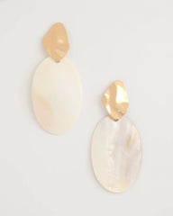 Chico's | Shell Oval Drop Earrings/ Neutral