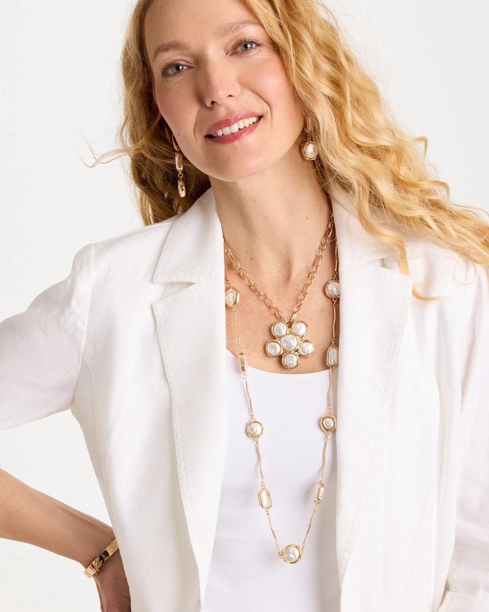 Chico's | Siren Faux Pearl Pendant Necklace/ Pearl