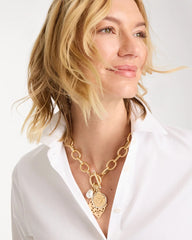 Chico's | Toggle Cameo Charm Necklace/ Gold