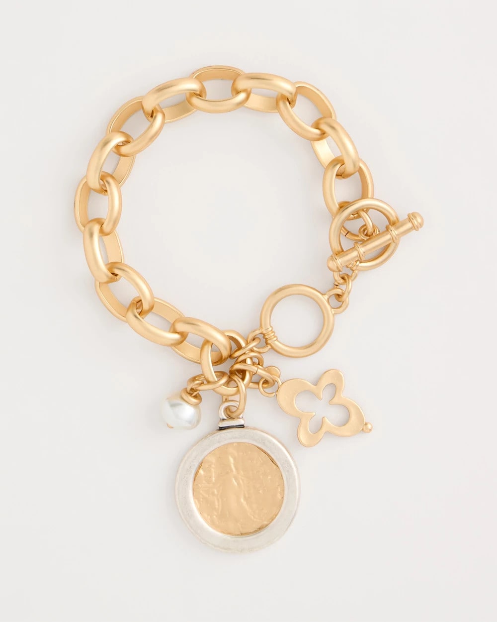 Chico's | Toggle Bar Charm Bracelet/ Gold