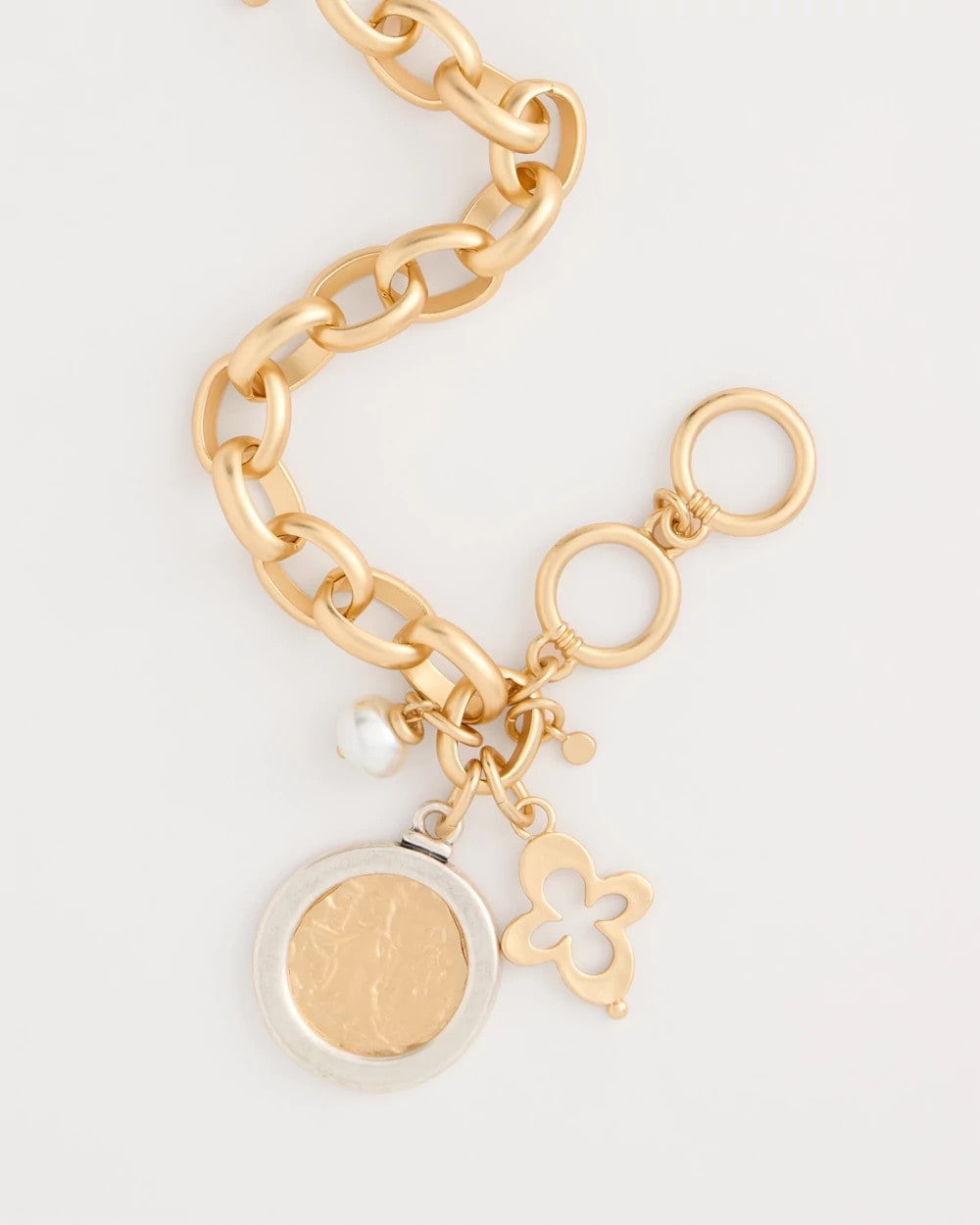 Chico's | Toggle Bar Charm Bracelet/ Gold
