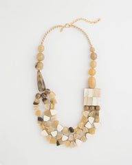 Chico's | Chico's Originals Faux Horn Geo Necklace/ Neutral