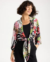 Chico's | Georgette Tie-Front Kimono/ Black