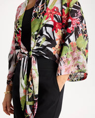 Chico's | Georgette Tie-Front Kimono/ Black