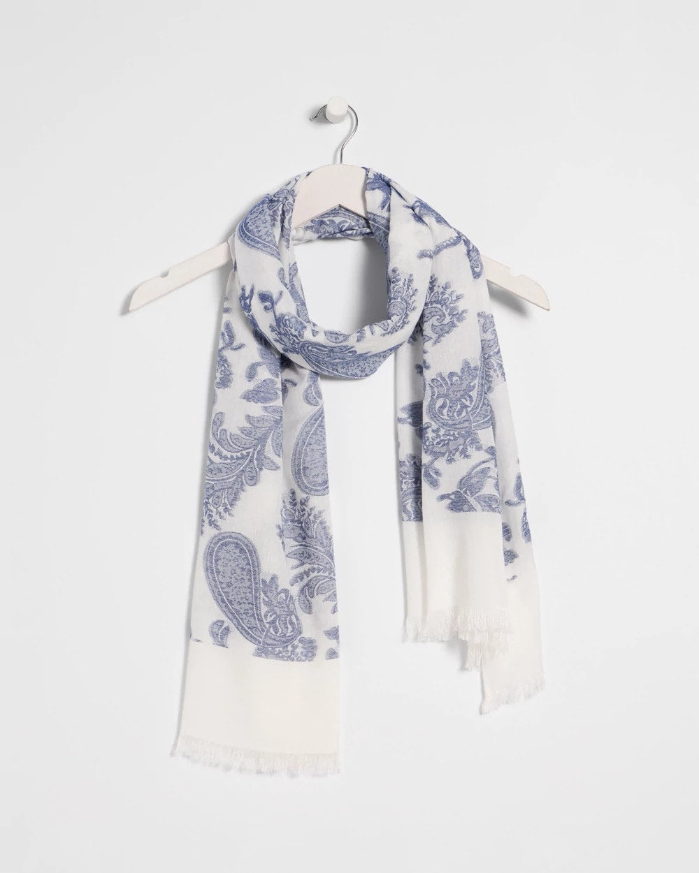 Chico's | Paisley Jacquard Oblong Scarf/ Neutral