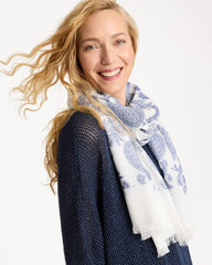 Chico's | Paisley Jacquard Oblong Scarf/ Neutral