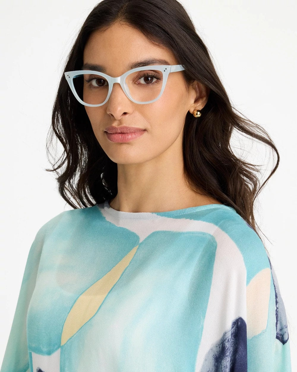 Chico's | Pearlescent Cat Eye Readers/ Light Blue