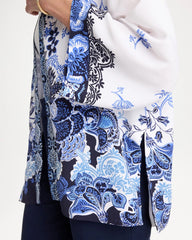 Chico's | Woven Faux Silk Printed Kimono/ Alabaster