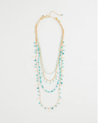 Chico's | Multi-Strand Aqua Layering Necklace/ Aqua