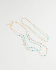 Chico's | Multi-Strand Aqua Layering Necklace/ Aqua