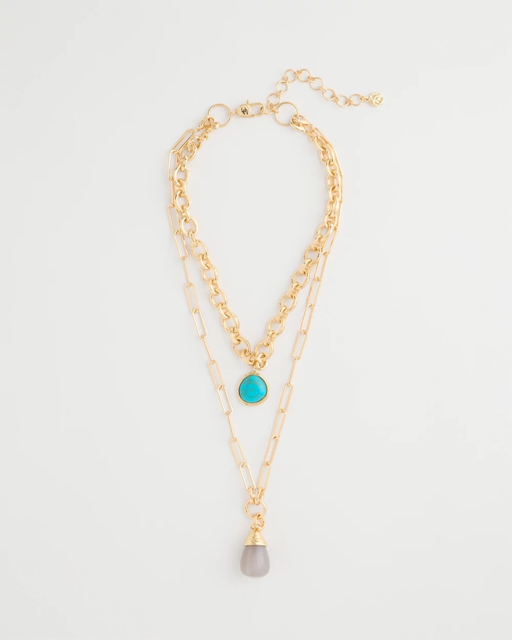 Chico's | Double-Strand Blue Pendant Necklace/ Aqua