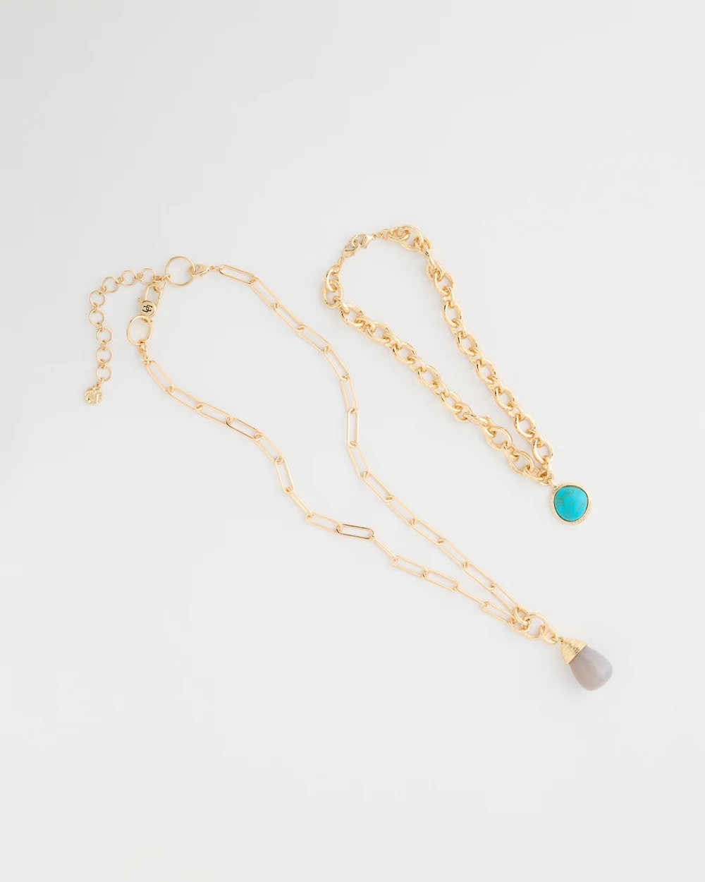 Chico's | Double-Strand Blue Pendant Necklace/ Aqua