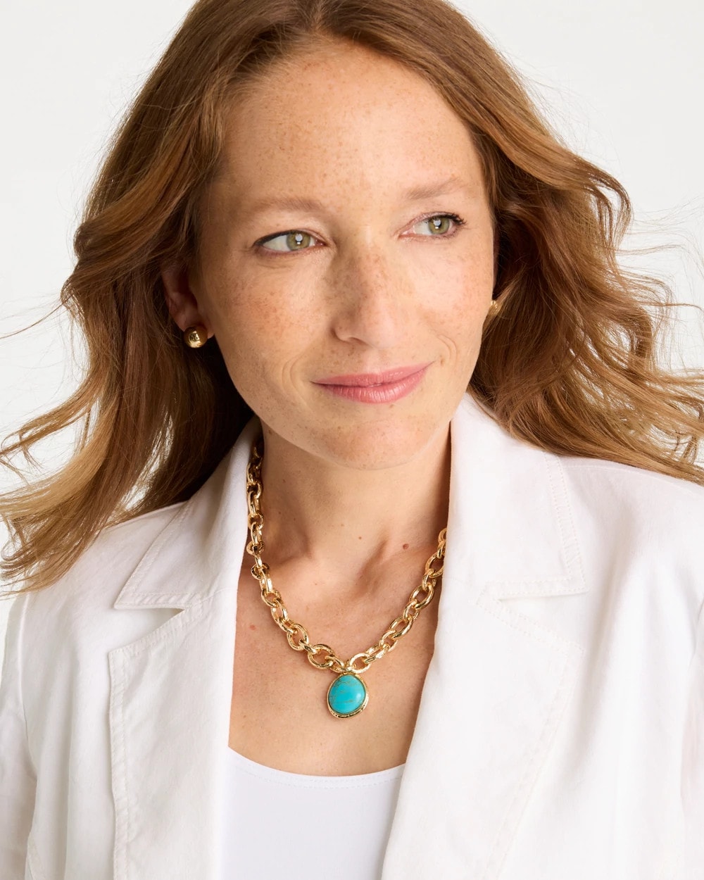 Chico's | Double-Strand Blue Pendant Necklace/ Aqua