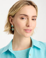 Chico's | Blue Pearl Cab Drop Earrings/ Blue