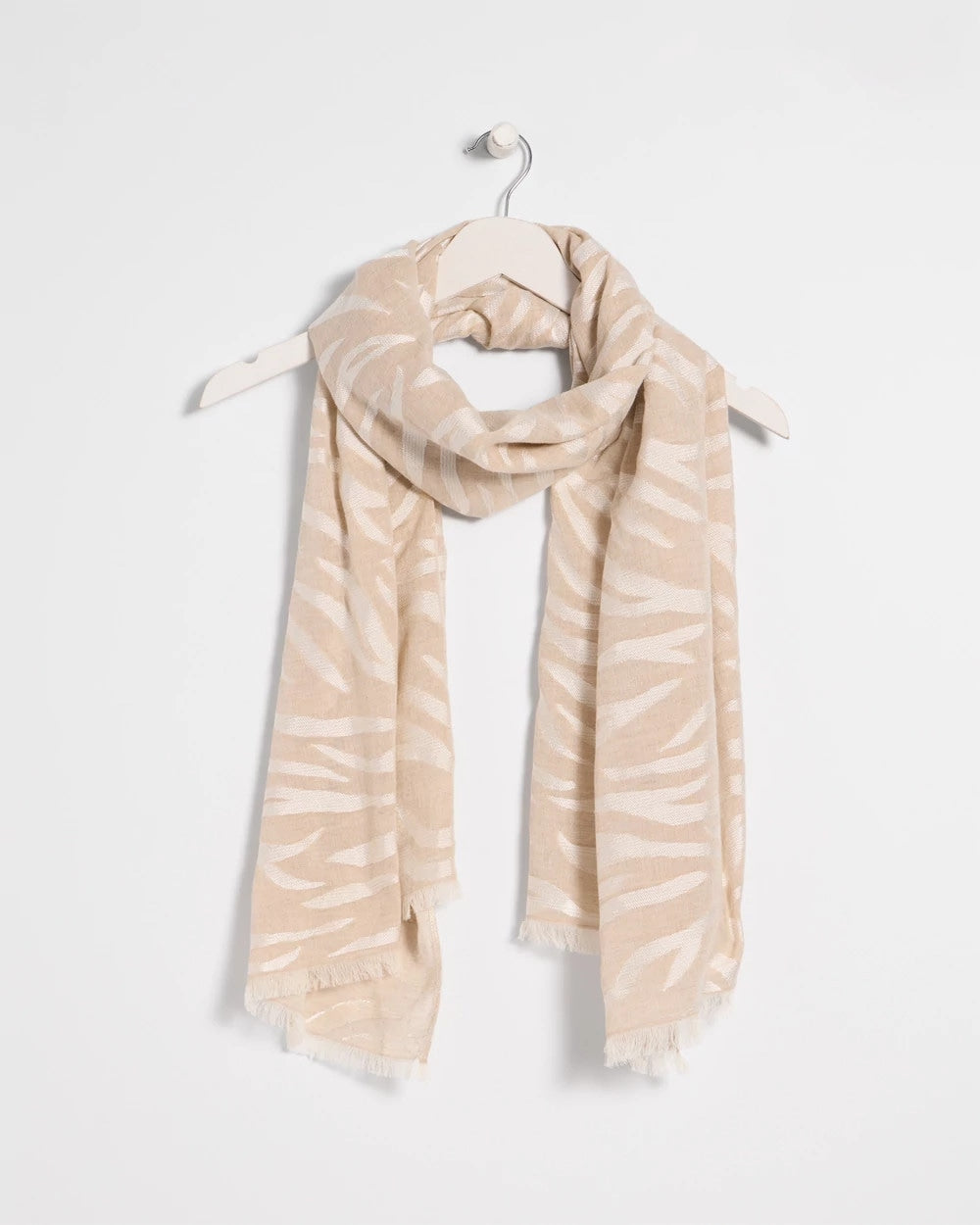 Chico's | Neutral Zebra Jacquard Oblong Scarf/ Neutral