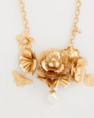 Chico's | Chico’s Originals Filigree Flower Bib Necklace/ Gold