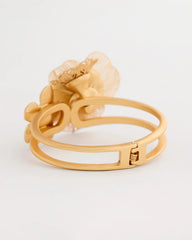 Chico's | Filigree Flower Hinge Cuff Bracelet/ Gold