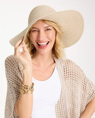 Chico's | Metallic Straw Sun Hat/ Neutral