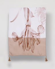 Chico's | Neutral Floral Tassel Oblong Scarf/ Neutral