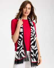 Chico's | Animal Print Oblong Scarf/ Black