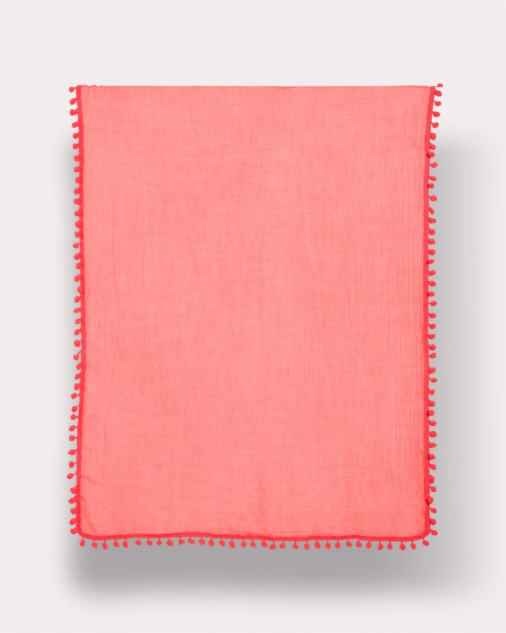 Chico's | Pom Pom Oblong Scarf/ Calypso Coral